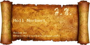 Holl Norbert névjegykártya